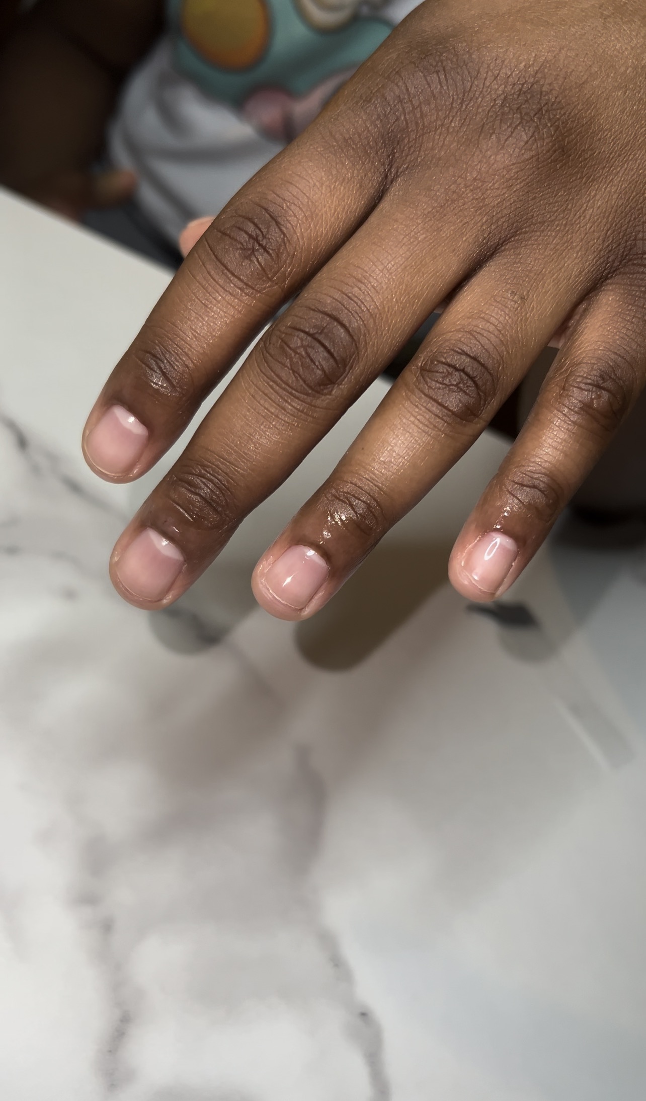 Natural nails after a nude manicure