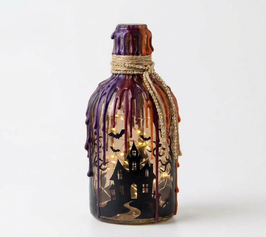 Moody Glass Bottle Lanterns craft workshop at PLAYCARNIVAL