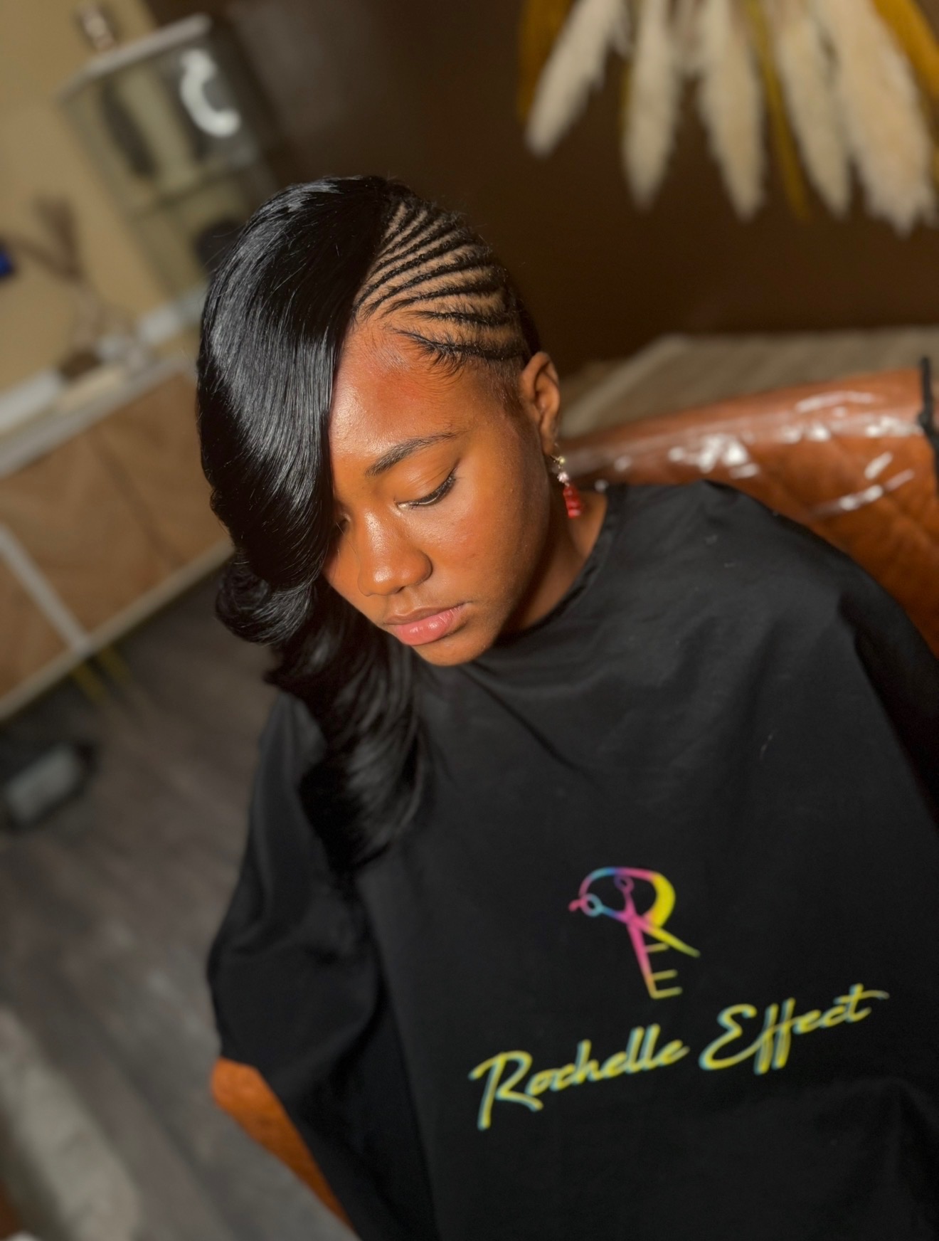 Braided side or Fulani w/quickweave