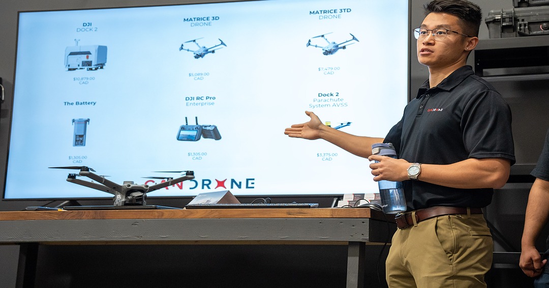 Candrone specialist presenting enterprise drone equipment
