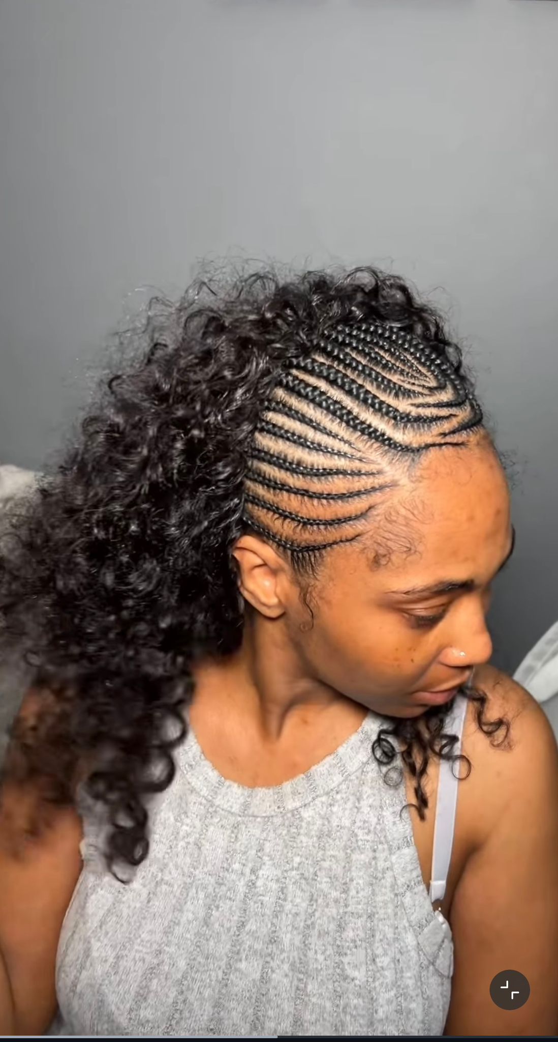 Sew-in with cornrows