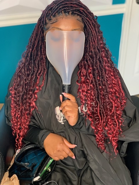 Goddess locs with frontal longer length