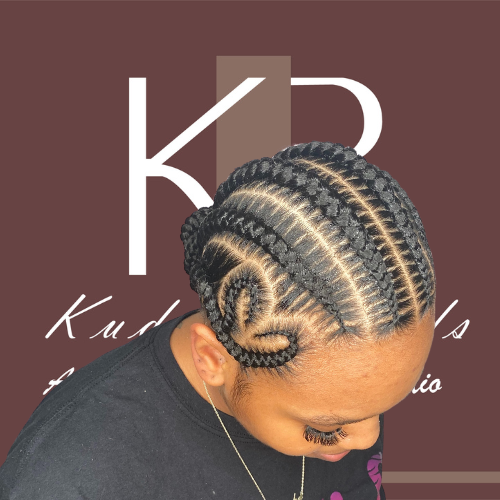 Stitch braids with heart shape