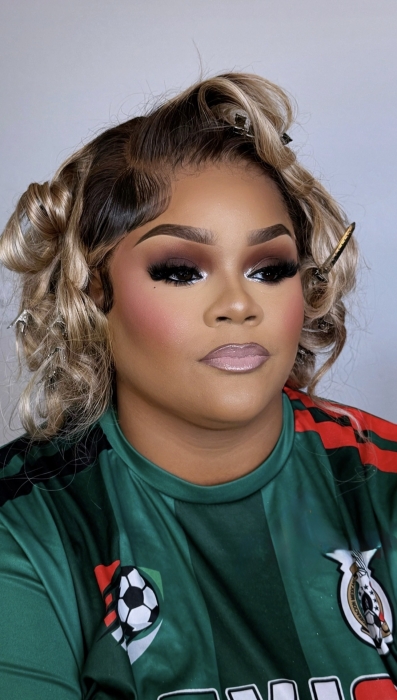 Soft Glam with A Pop by Mrz Stamens